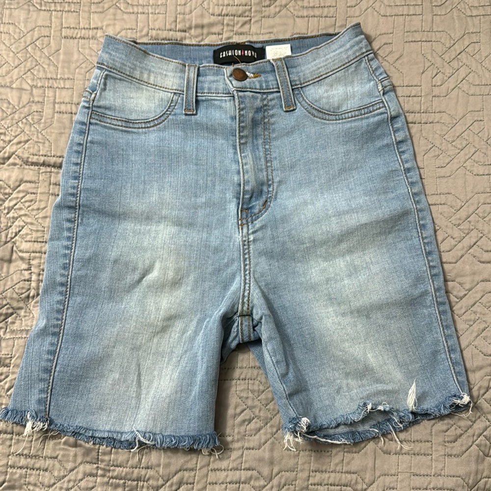 High waisted jean shorts